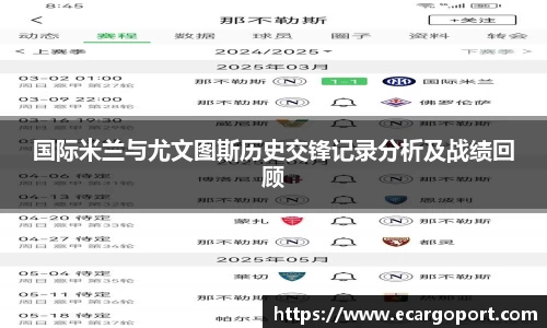 国际米兰与尤文图斯历史交锋记录分析及战绩回顾